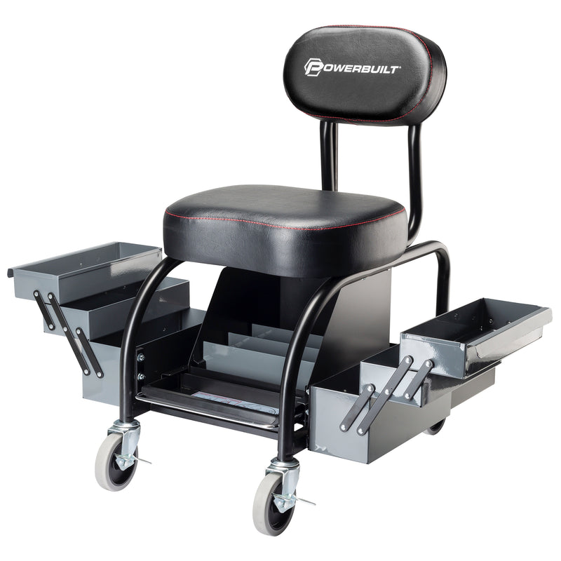 Powerbuilt Professional Shop Seat With Expandable Side Trays - 941929ECE