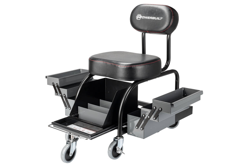 Powerbuilt Professional Shop Seat With Expandable Side Trays - 941929ECE