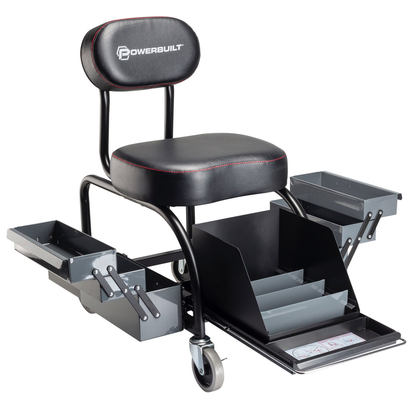 Powerbuilt Professional Shop Seat With Expandable Side Trays - 941929ECE