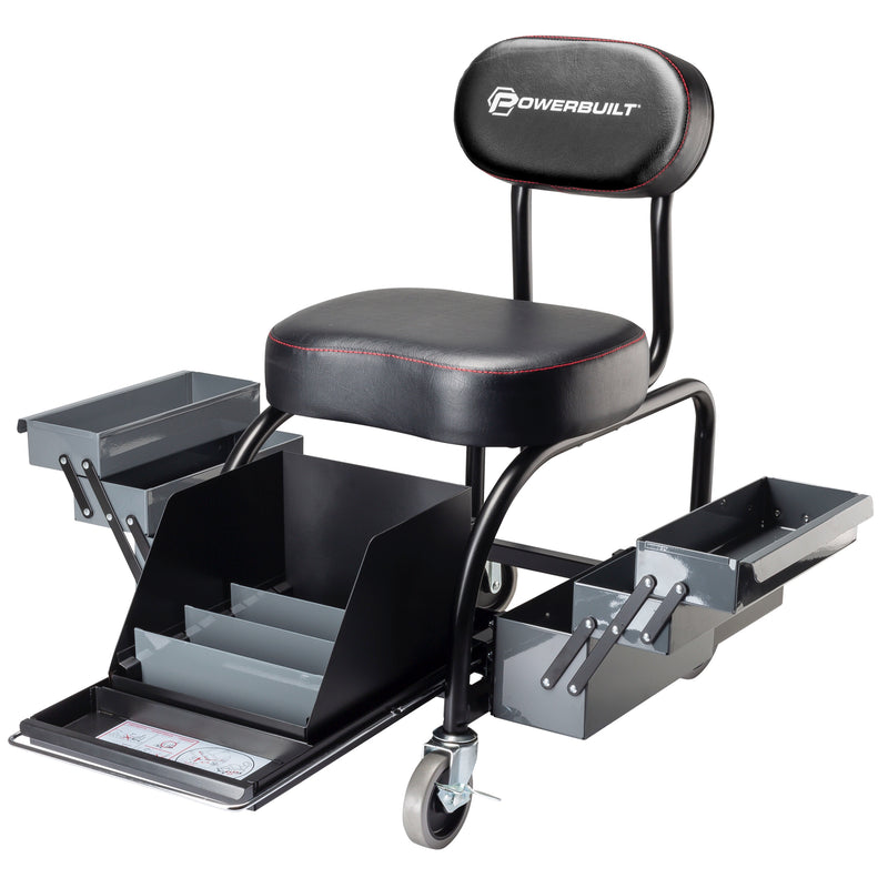 Powerbuilt Professional Shop Seat With Expandable Side Trays - 941929ECE