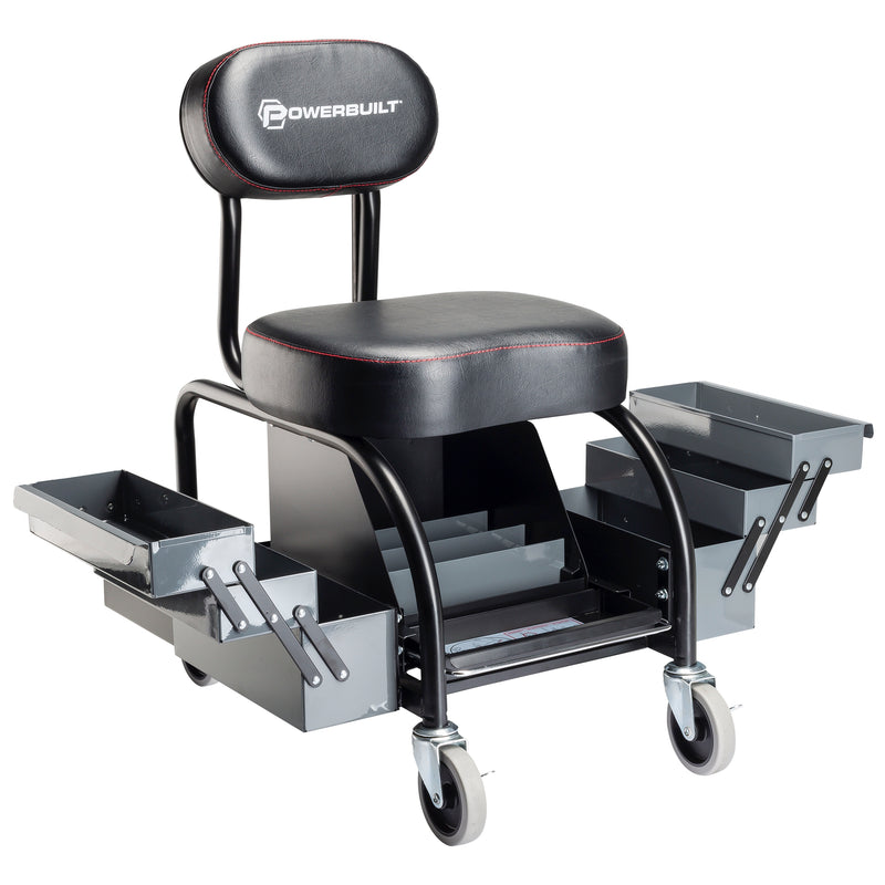 Powerbuilt Professional Shop Seat With Expandable Side Trays - 941929ECE