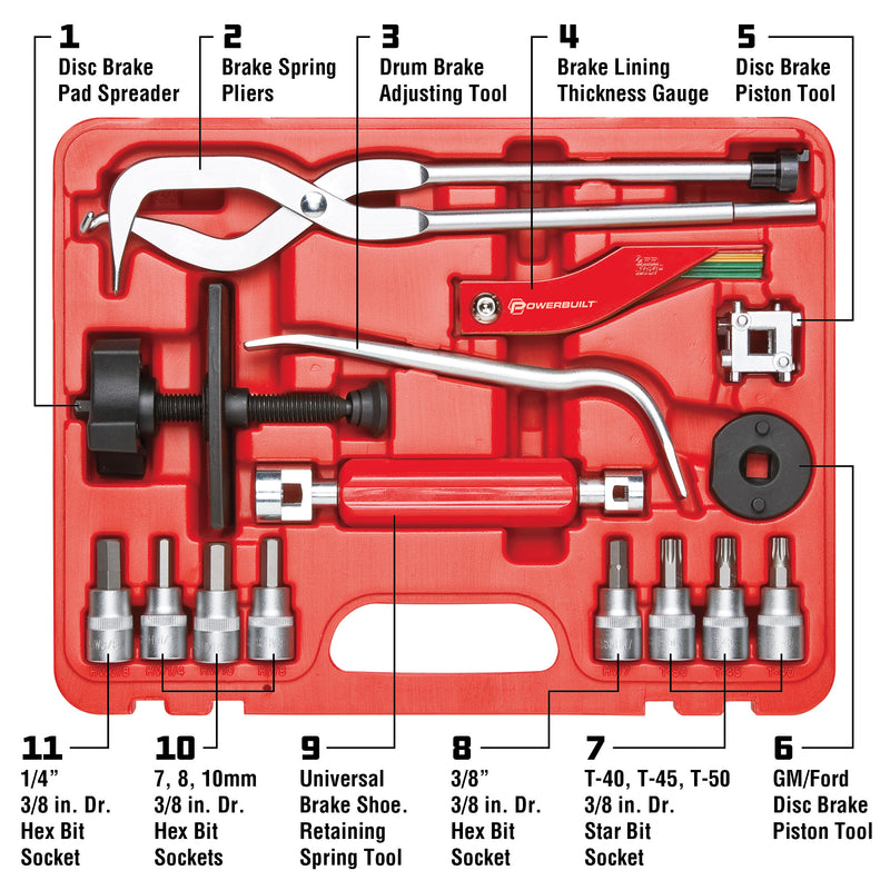 15 Piece Brake Service Kit