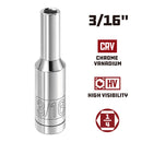 Powerbuilt 1/4 Inch Drive x 3/16 Inch 6 Point Deep Socket - 948308