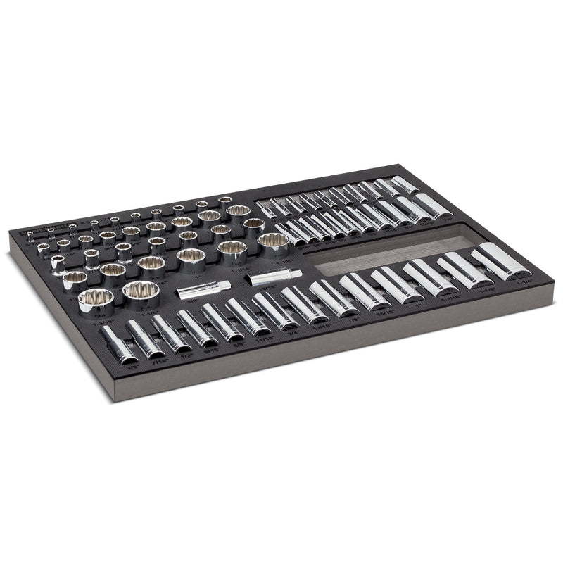 70 Piece Pro Tech 1/4 in., 3/8 in. & 1/2 in. Dr. SAE Socket Set
