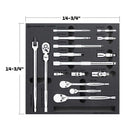 16 Piece Pro Tech Ratchet & Socket Accessories Set