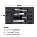 4 Piece Pro Tech Long Reach Pliers Set