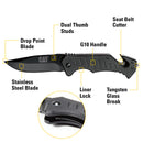 8 in. Drop-Point Folding Knife with Glass Break and Belt Cutter
