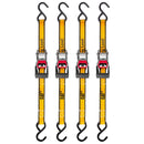 4 Piece 12 Ft. Heavy Duty Ratcheting Tie Down Straps - 600 Lb.