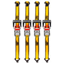 4 Piece 12 Ft. Heavy Duty Ratcheting Tie Down Straps - 1000 Lb.