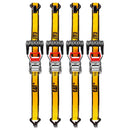 4 Piece 12 Ft. Heavy Duty Ratcheting Tie Down Straps - 1000 Lb.