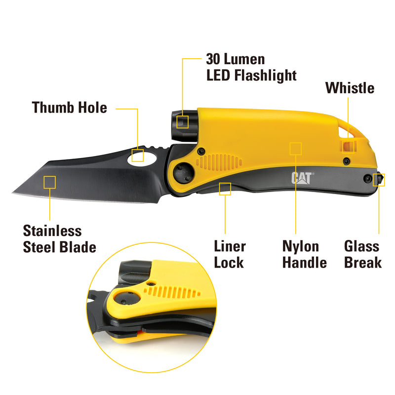 4-in-1 Multi-Function Tool with LED Light, Glass Break, and Whistle -980259
