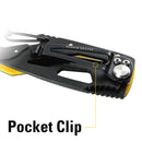 5-1/4 in. Folding Skeleton Knife with Carabiner and Black Blade