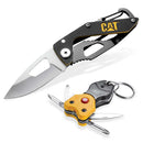 2 Piece Key Chain Light and 5-1/4 Inch Folding Skeleton Knife Set
