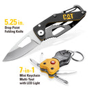 2 Piece Key Chain Light and 5-1/4 Inch Folding Skeleton Knife Set
