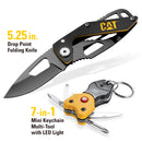 2 Piece Key Chain Light and 5-1/4 Inch Folding Skeleton Knife Set