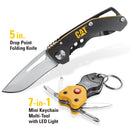 2 Piece Key Chain Light and 5 Inch Drop Point Knife Set