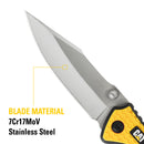 Cat 7-3/4 Inch Pocket Knife  With Glass Break - 980524