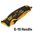 Cat 8 Inch Folding Pocket Knife with Glass Break Gift Box Set - 980646ECT