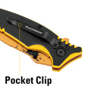 Cat 8 Inch Folding Pocket Knife with Glass Break Gift Box Set - 980646ECT