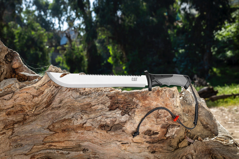 Cat 19 Inch Straight Machete/Saw with Sheath and Shoulder Strap - 980692ECT