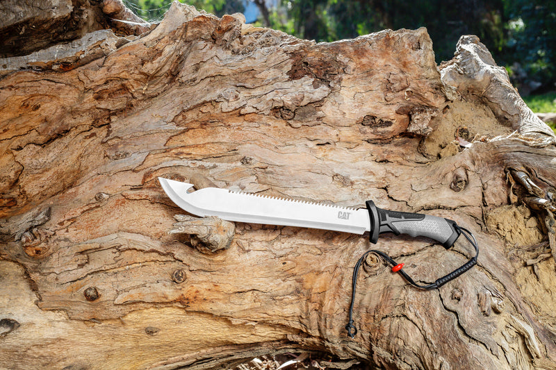 Cat 19 Inch Straight Machete/Saw with Sheath and Shoulder Strap - 980692ECT