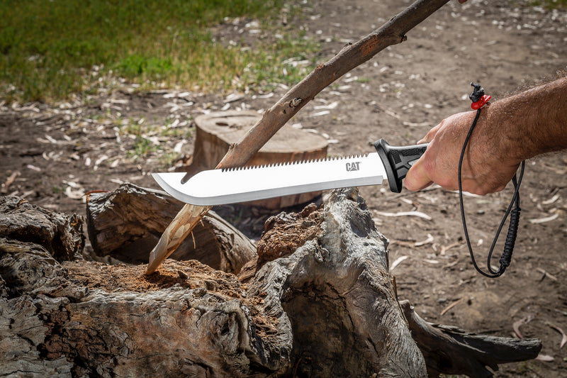 Cat 19 Inch Straight Machete/Saw with Sheath and Shoulder Strap - 980692ECT