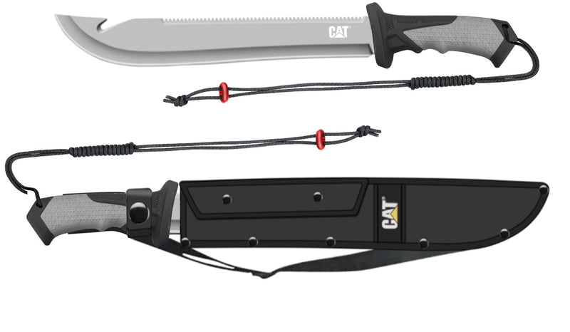 Cat 19 Inch Straight Machete/Saw with Sheath and Shoulder Strap - 980692ECT