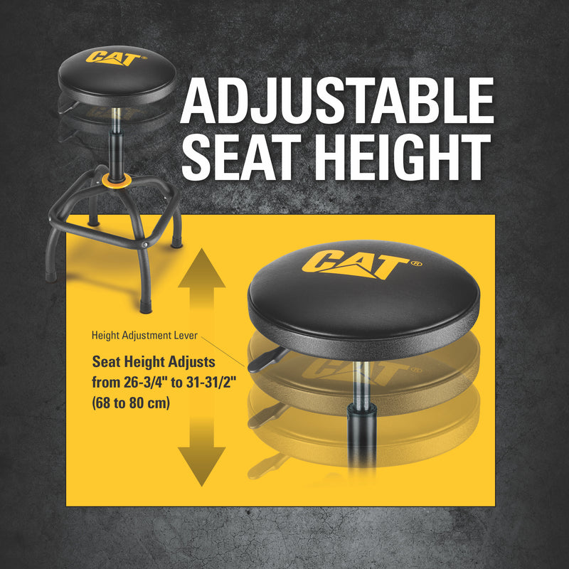 Cat Heavy-Duty Pneumatic Shop Stool, Wrinkle Powder Coat Finish - 980815ECE