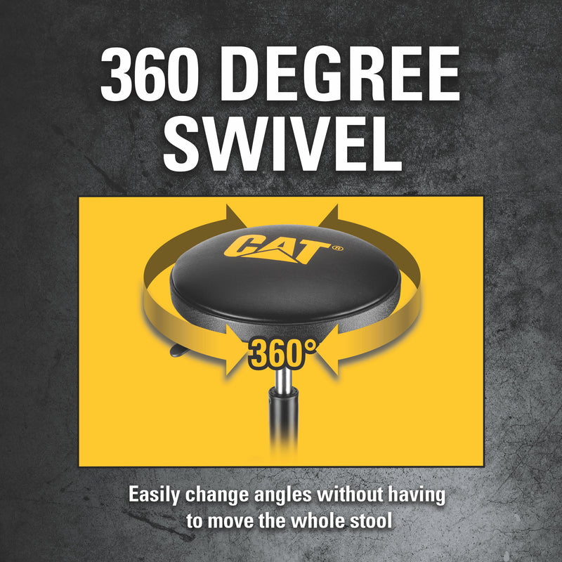 Cat Heavy-Duty Pneumatic Shop Stool, Wrinkle Powder Coat Finish - 980815ECE