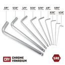 9 Piece SAE Long Arm Hex Key Wrench Set
