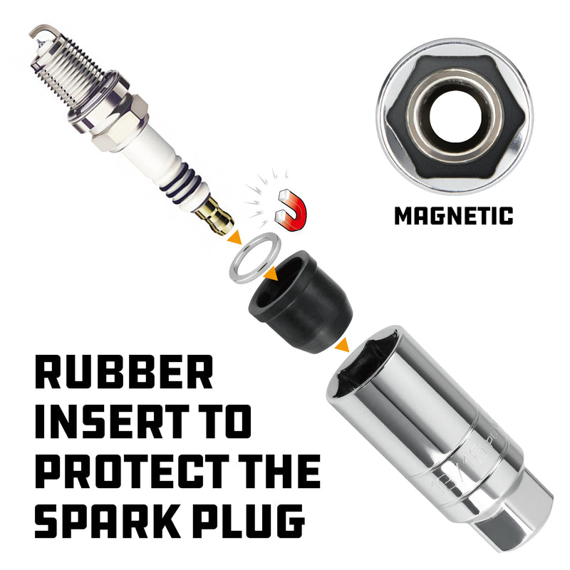 Powerbuilt 2 Piece Magnetic Spark Plug Socket Set - 641870