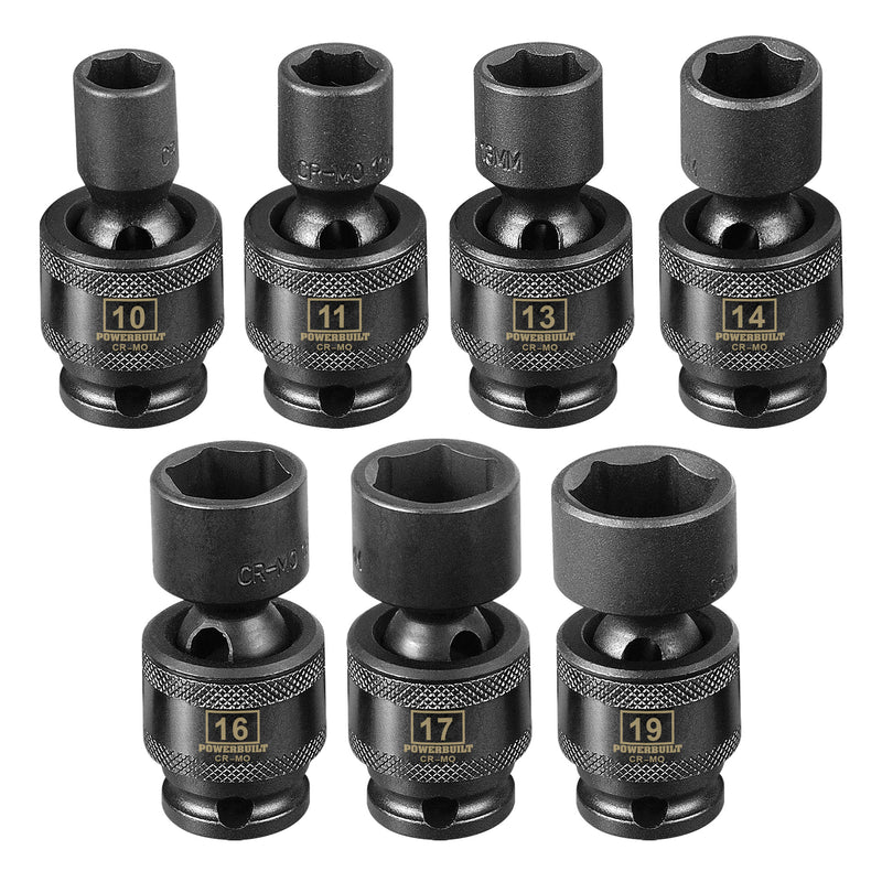 3/8 in. Dr. Universal Joint Impact Sockets - Metric