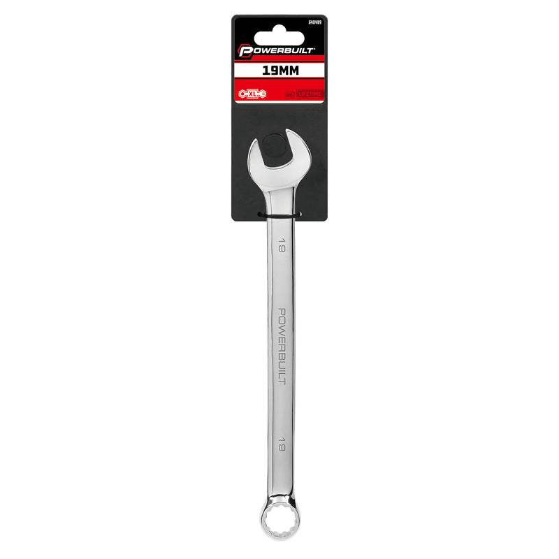 Powerbuilt 19 MM Fully Polished Long Pattern Metric Combination Wrench - 640489
