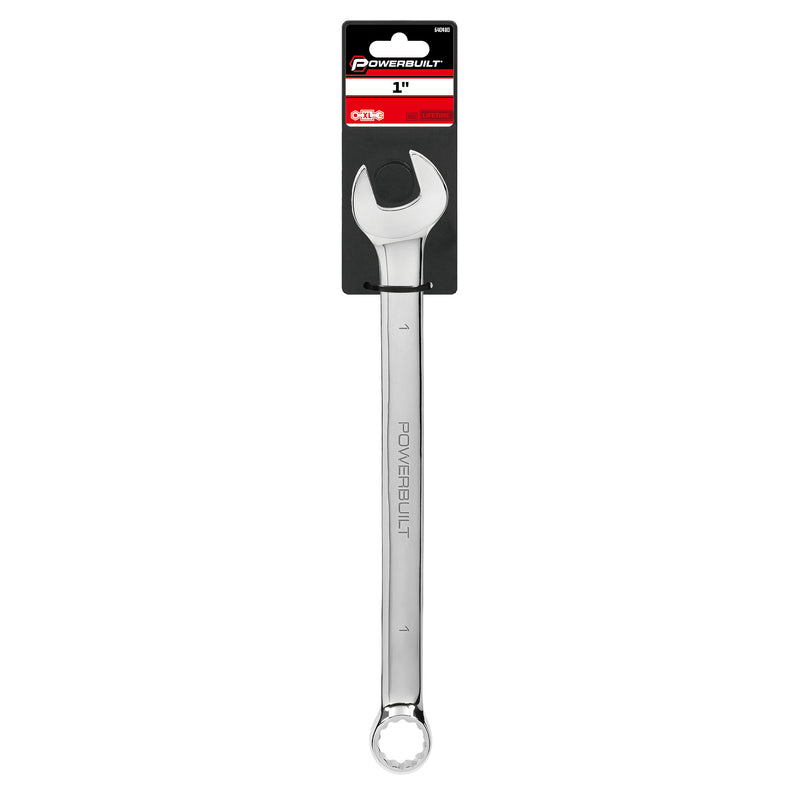 Powerbuilt 1 Inch Fully Polished Long Pattern SAE Combination Wrench - 640480