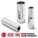 1/2 in. Dr. Sockets - Metric Deep - 12 Pt.