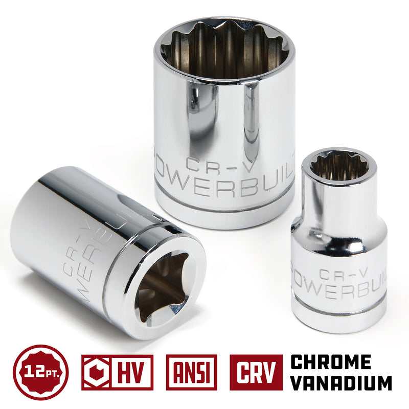 Powerbuilt 1/2 Inch Drive x 15/16 Inch 12 Point Shallow Socket - 642006