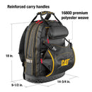 18 in. Pro Tool Backpack 31 Pockets Laptop Sleeve 1680D Polyester