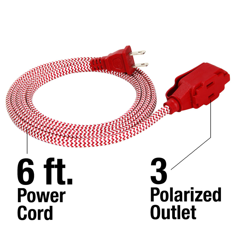 Vision 3 Pack 6 Foot Extension Cords with Three Two Prong Outlets - 240055