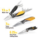 3 Piece Multi Tool and Pocket Knife Gift Set Box
