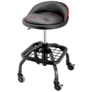 330-LBS Padded Rolling Shop Seat with Lumbar Support