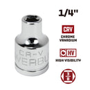 Powerbuilt 3/8 in. Drive x 1/4 in. 6 Point SAE Socket - 940191