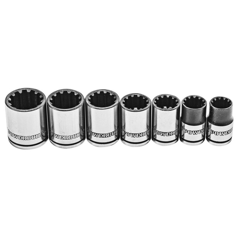 Powerbuilt 7 Piece 3/8 Inch Drive Universal Socket Set with Tray - 642054