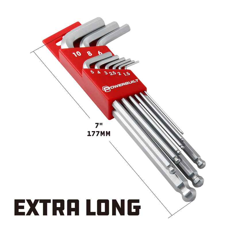 9 Piece Metric Long Arm Hex Key Wrench Set