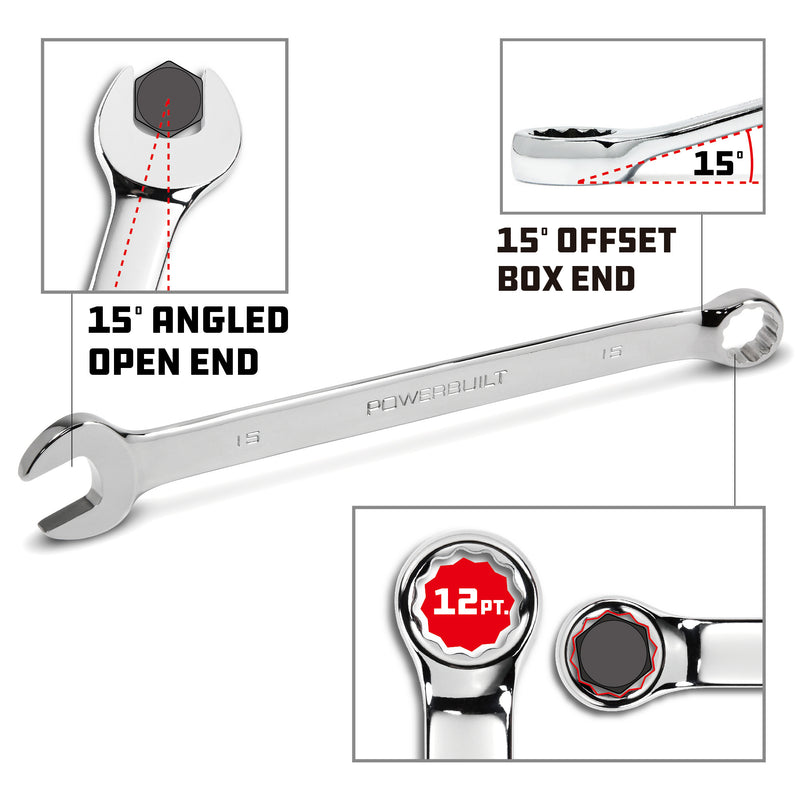 7 Pc. Long Handle Metric Combination Wrench Set