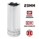 Powerbuilt 1/2 Inch Drive x 23 MM 6 Point Deep Socket - 640838