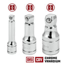 3 Piece 2 in. Socket Extension Bar Set - Wobble Tip