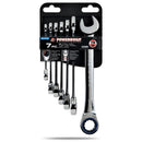 7 Piece Ratcheting Combination Wrench Set - SAE