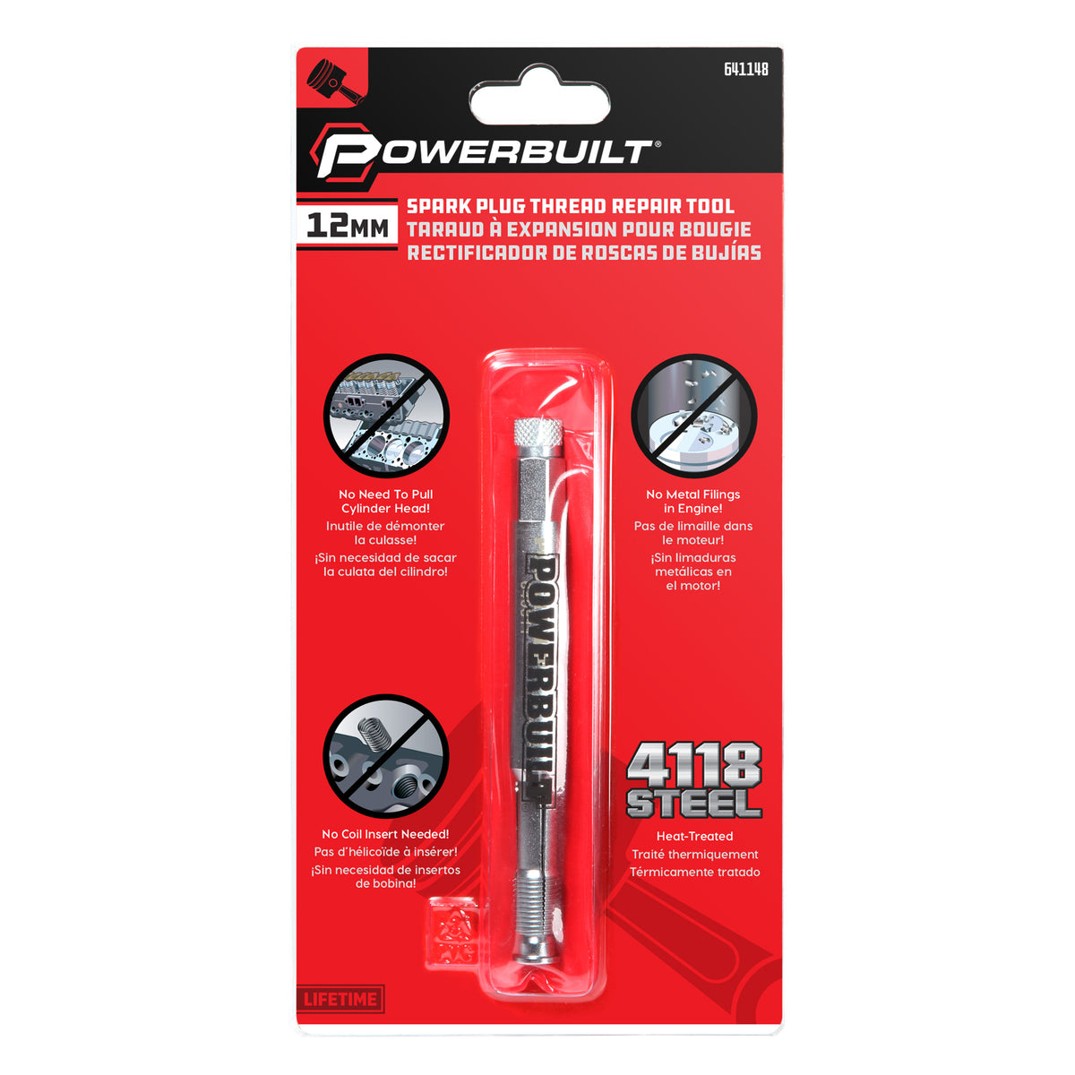 Powerbuilt 12 Millimeter Back-Tap Thread Repair Tool - 641148