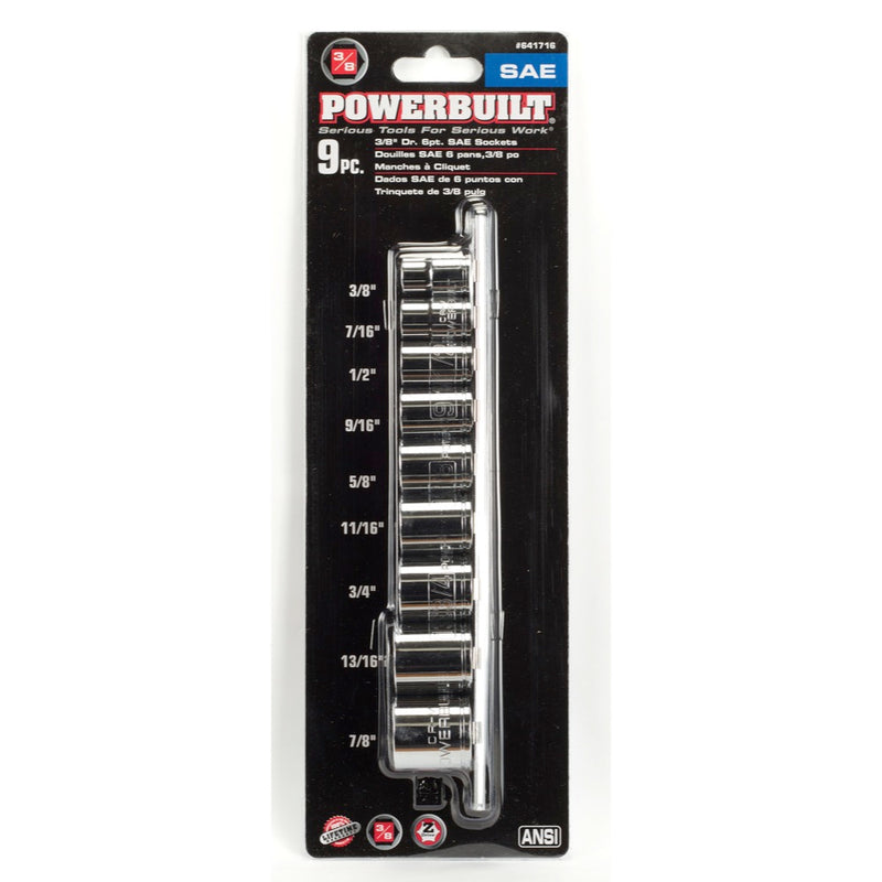 9 Piece 3/8 in. Dr. SAE 6 Pt. Shallow Socket Set