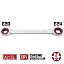 Powerbuilt Ratcheting Double Box-End E-Star Wrench - E20/E24 - 641762